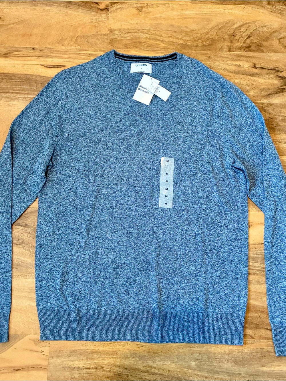 OLD NAVY MEN'S BLUE Medium M Knit Pullover Long Sleeve Sweater NEW